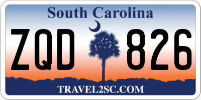 SC license plate ZQD826