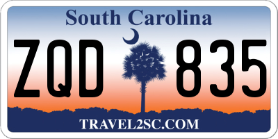 SC license plate ZQD835