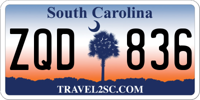 SC license plate ZQD836