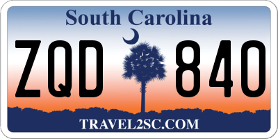SC license plate ZQD840