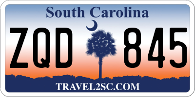 SC license plate ZQD845