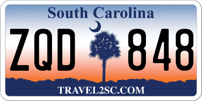SC license plate ZQD848
