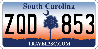SC license plate ZQD853