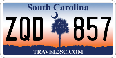 SC license plate ZQD857