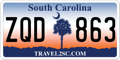 SC license plate ZQD863