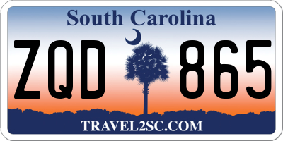 SC license plate ZQD865