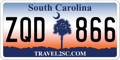 SC license plate ZQD866