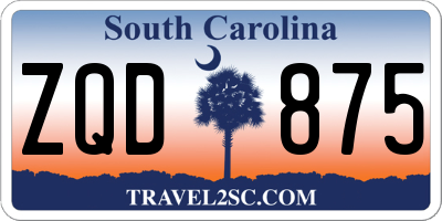 SC license plate ZQD875