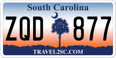 SC license plate ZQD877