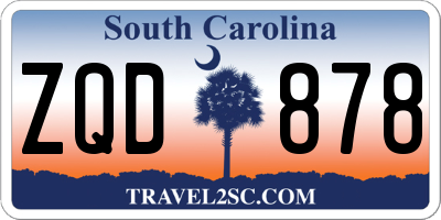 SC license plate ZQD878