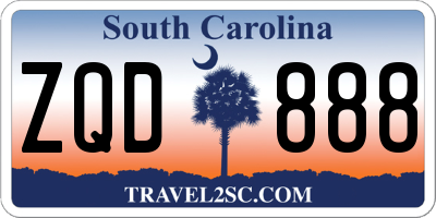 SC license plate ZQD888