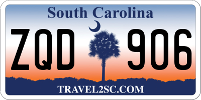SC license plate ZQD906