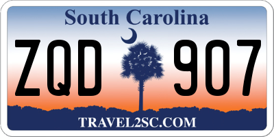 SC license plate ZQD907