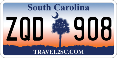 SC license plate ZQD908