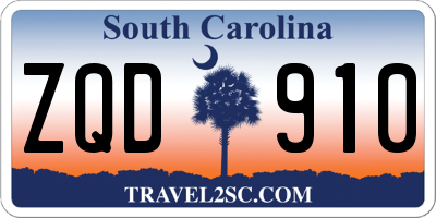 SC license plate ZQD910