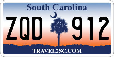SC license plate ZQD912