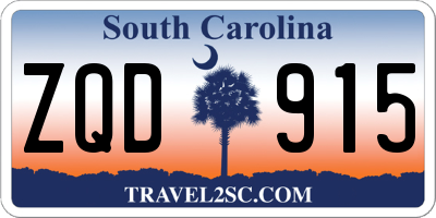 SC license plate ZQD915