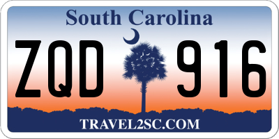 SC license plate ZQD916