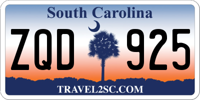 SC license plate ZQD925