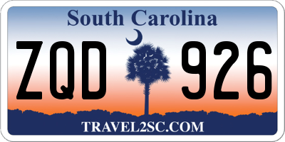 SC license plate ZQD926