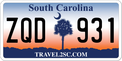 SC license plate ZQD931