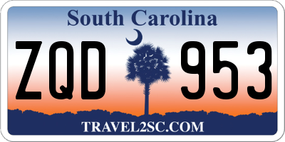 SC license plate ZQD953