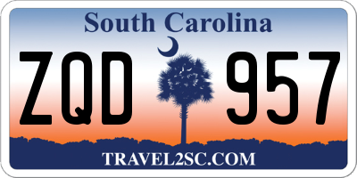 SC license plate ZQD957