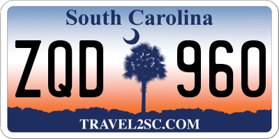 SC license plate ZQD960