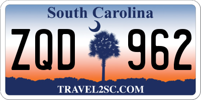 SC license plate ZQD962