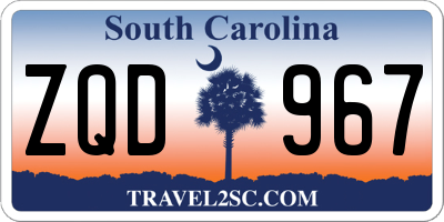 SC license plate ZQD967