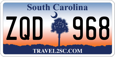 SC license plate ZQD968