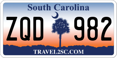 SC license plate ZQD982
