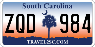 SC license plate ZQD984