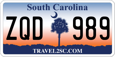 SC license plate ZQD989