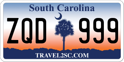 SC license plate ZQD999