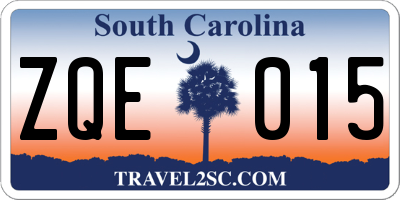 SC license plate ZQE015