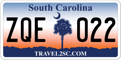 SC license plate ZQE022