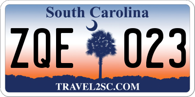 SC license plate ZQE023