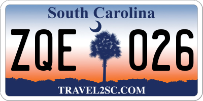 SC license plate ZQE026
