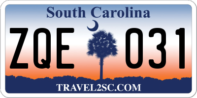 SC license plate ZQE031