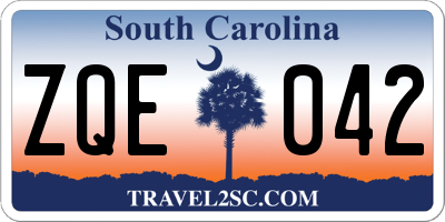 SC license plate ZQE042