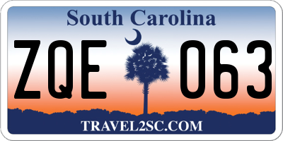 SC license plate ZQE063