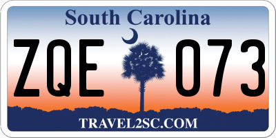 SC license plate ZQE073