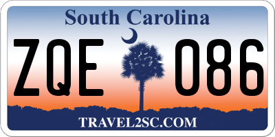 SC license plate ZQE086
