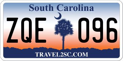 SC license plate ZQE096