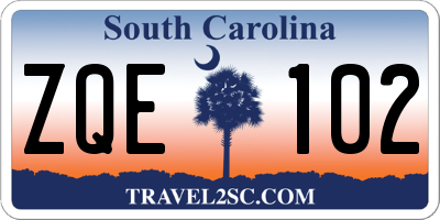 SC license plate ZQE102