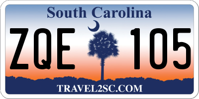 SC license plate ZQE105
