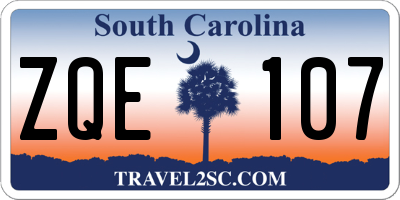 SC license plate ZQE107