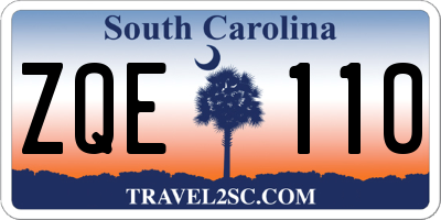 SC license plate ZQE110