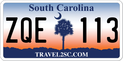 SC license plate ZQE113